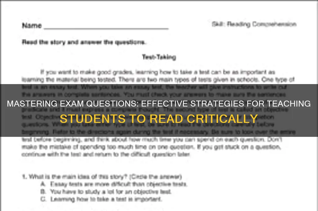 how to teach students to read exam questions