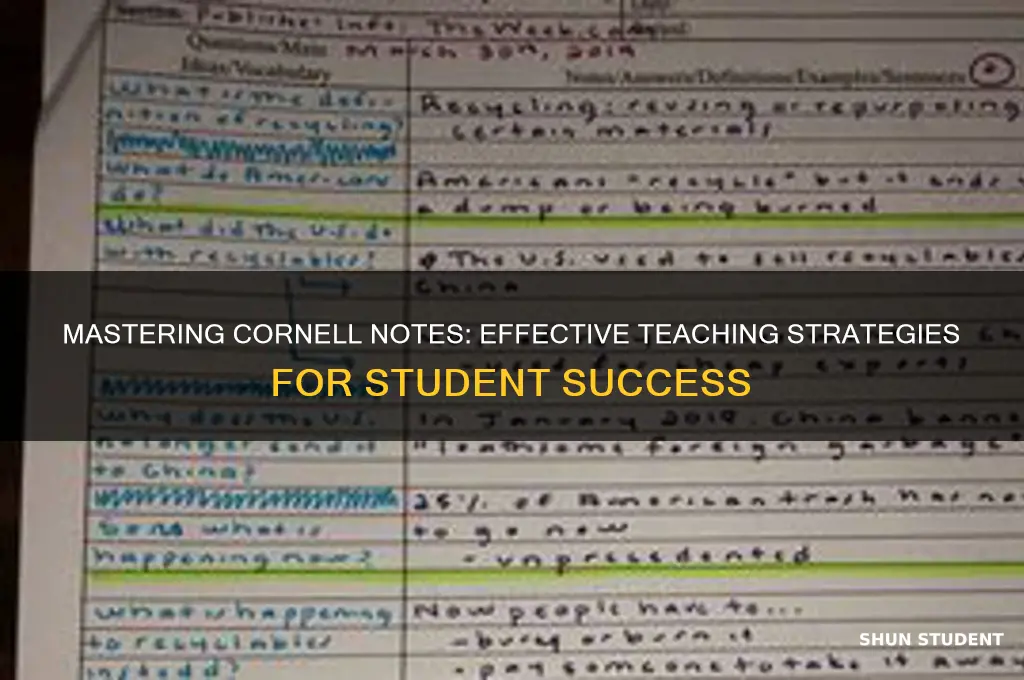 how to teach students to take cornell notes