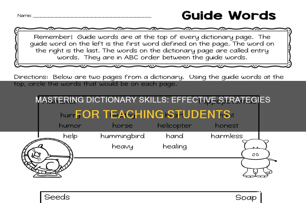 how to teach students to understand dictionary skills