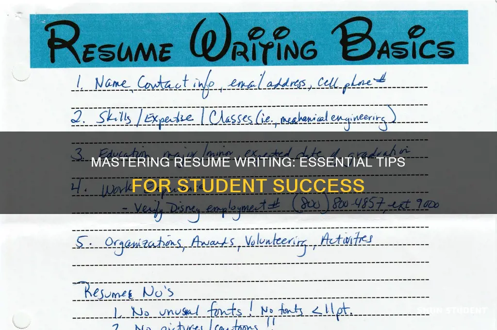 how to teach students to write a resume