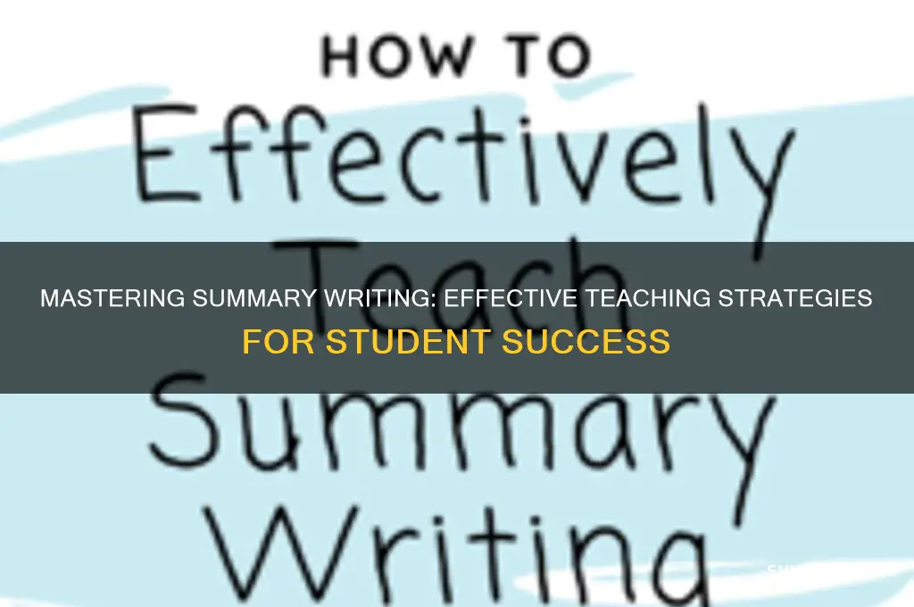how to teach students to write a summary