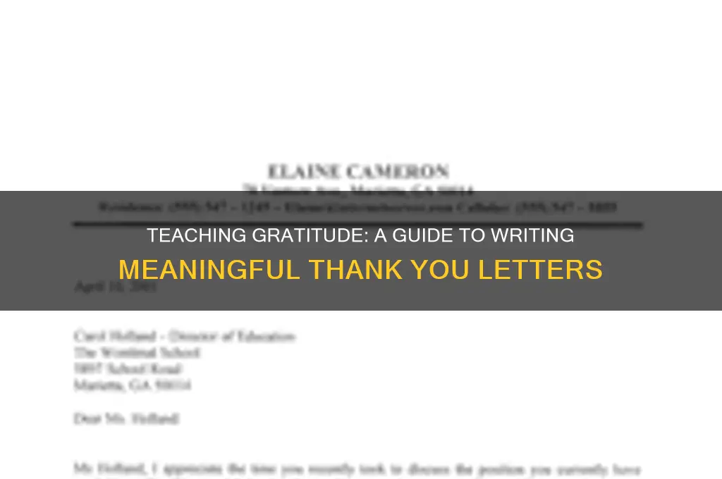 how to teach students to write a thank you letter