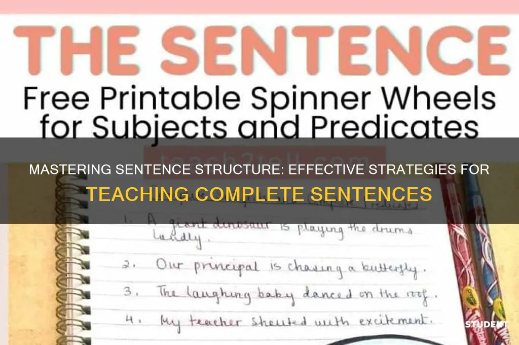 how to teach students to write complete sentences