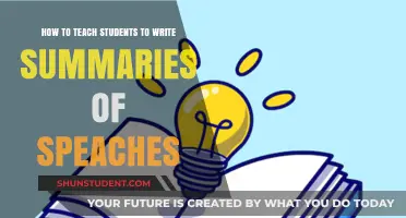 Mastering Speech Summaries: Effective Teaching Strategies for Student Success