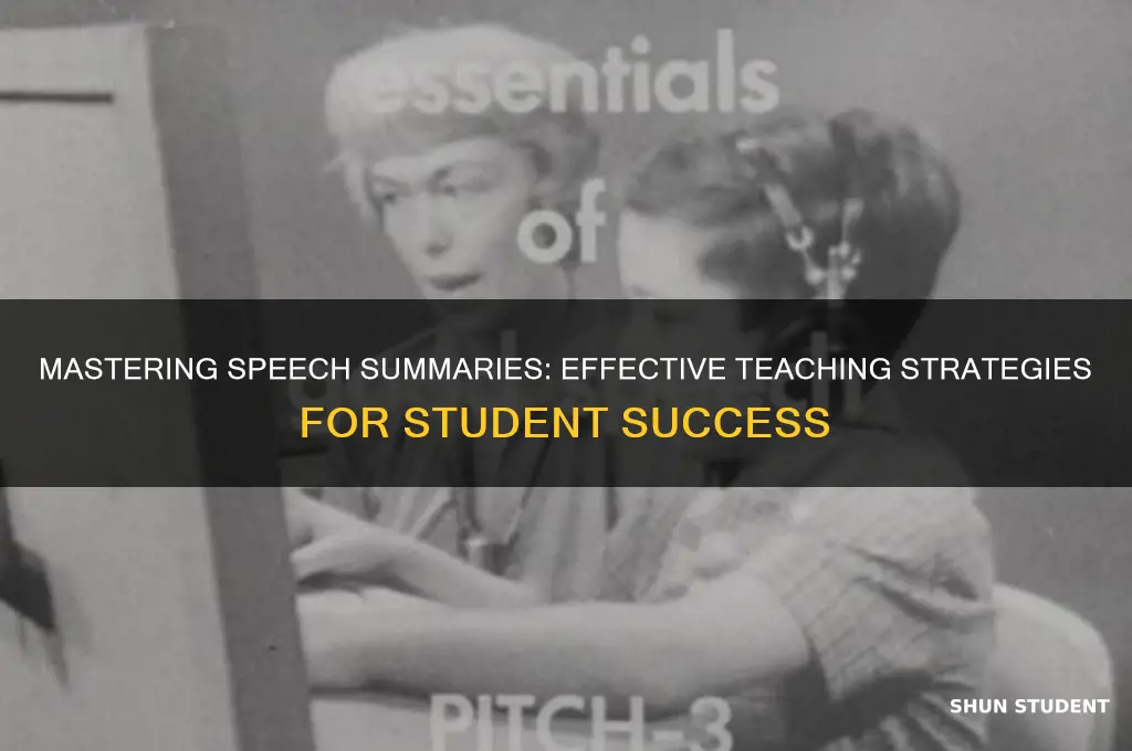 how to teach students to write summaries of speaches