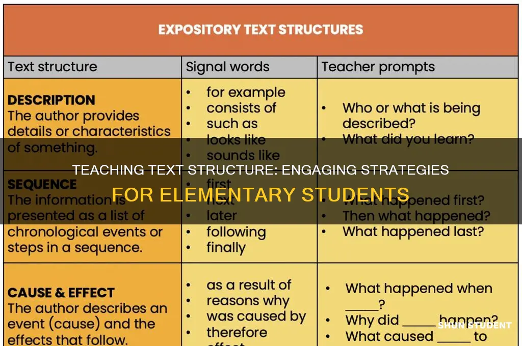how to teach text structure to elementary students