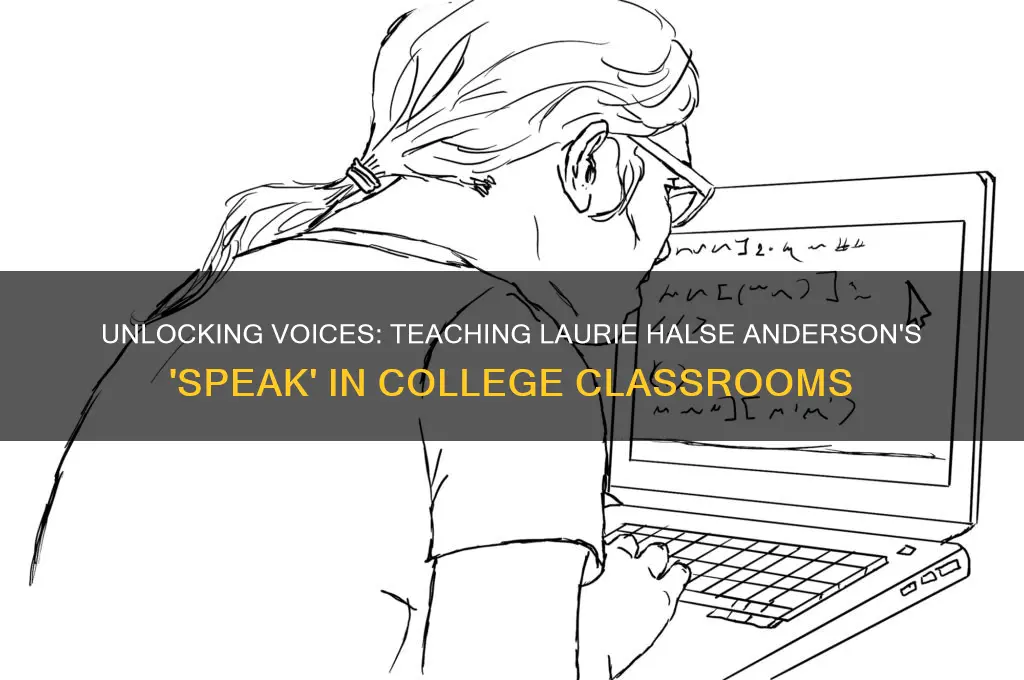 how to teach the novel speak to college students