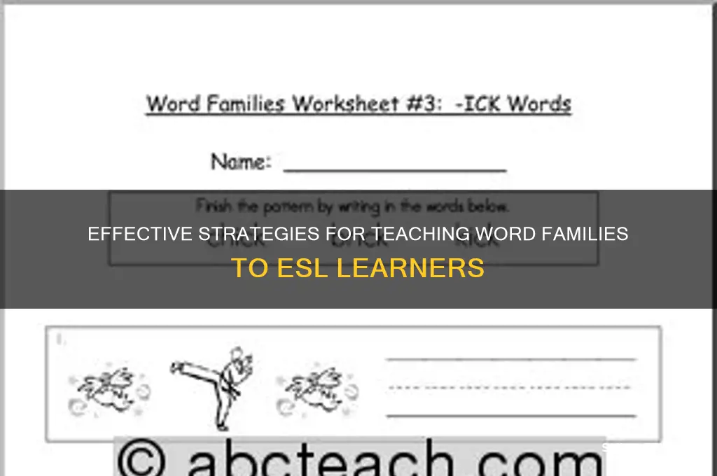 how to teach word families to esl students