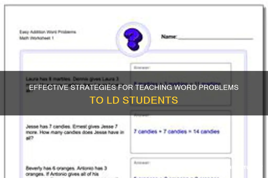 how to teach word problems to ld students