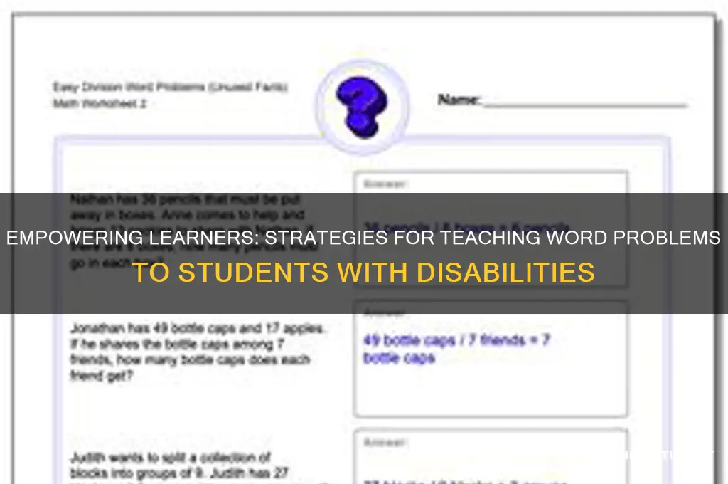 how to teach word problems to students with disabilities