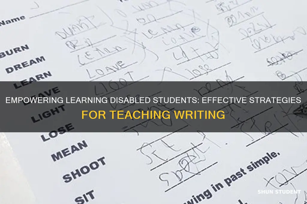 how to teach writing to learning disabled students