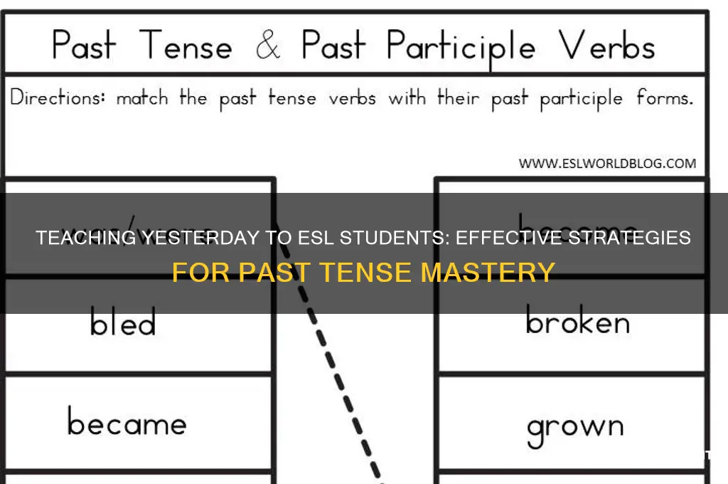 how to teach yesterday to esl students