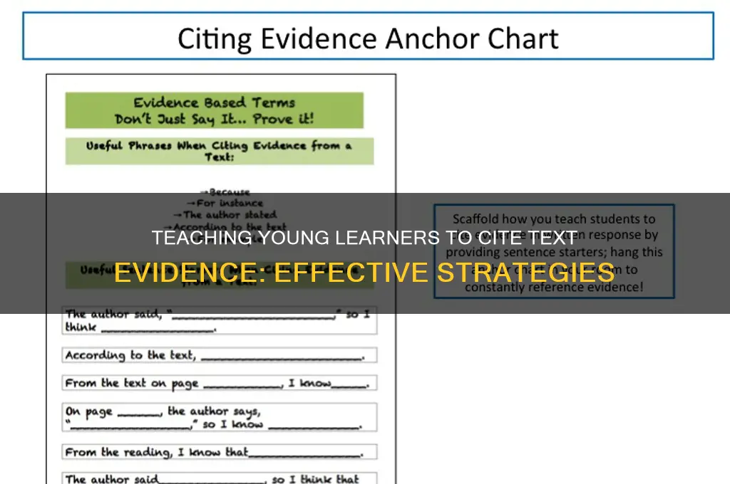 how to teach young students citing text evidence