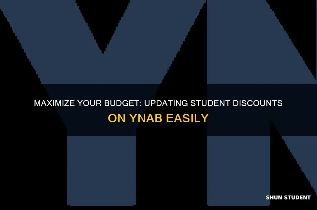 how to update student discount on ynab