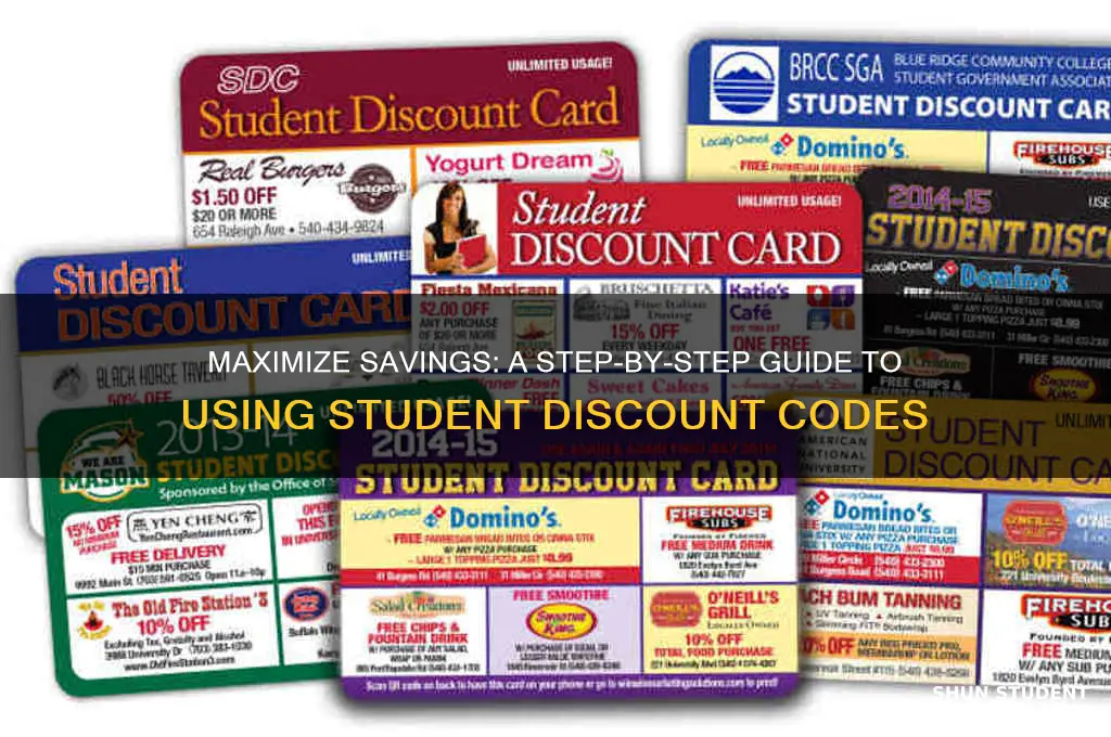 how to use student discount code
