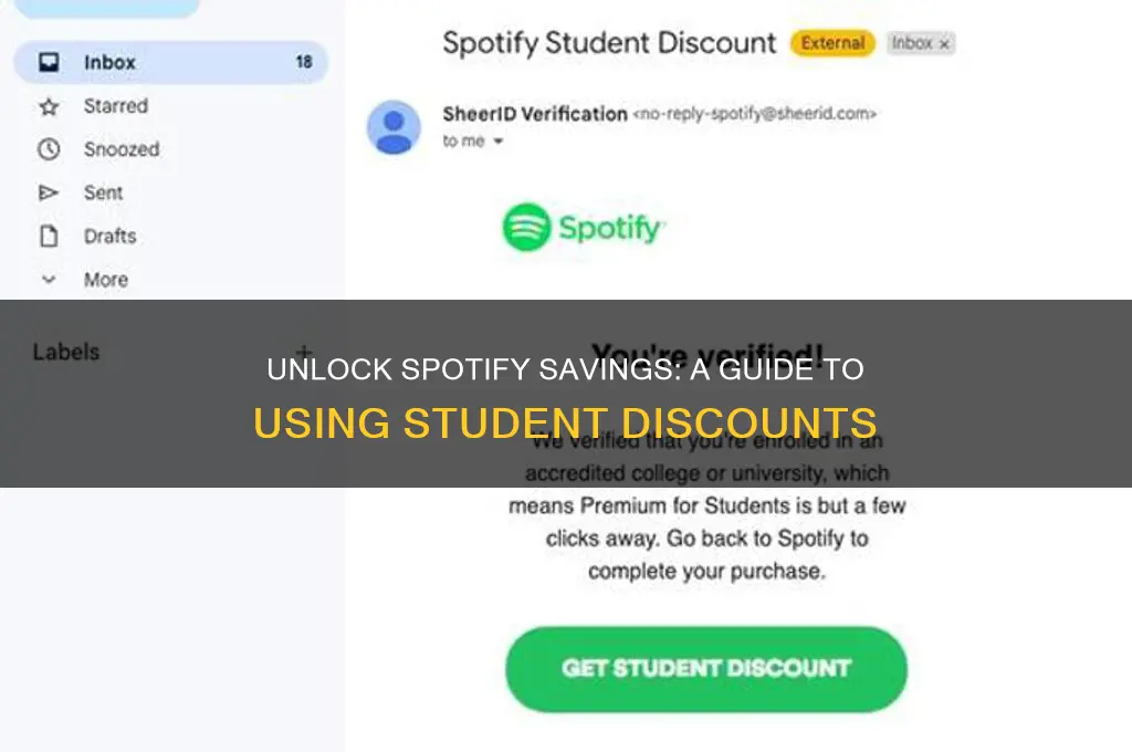 how to use student discount spotify