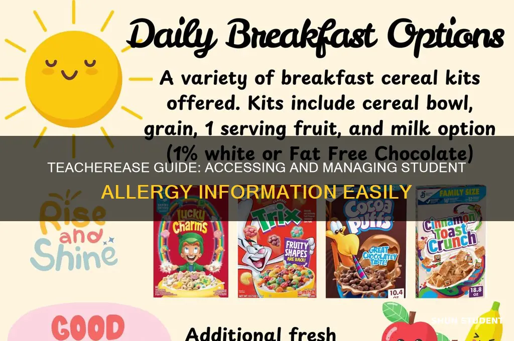 how to view student allergys in teacher ease