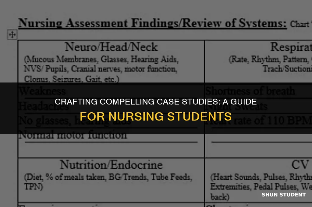 how to write a case study nursing student