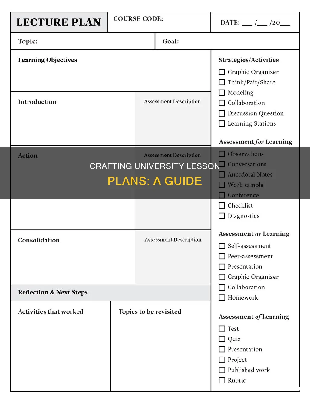 how to write a lesson plan for university students