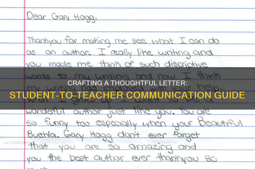 how to write a letter from student to teacher