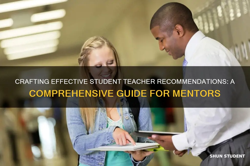 how to write a recommendation for a student teacher