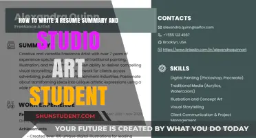 Crafting a Compelling Resume Summary for Studio Art Students