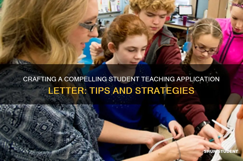 how to write a student teaching application letter