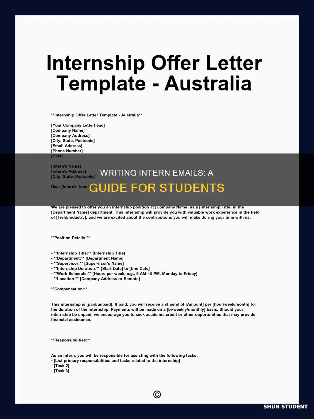 how to write an intern email for students