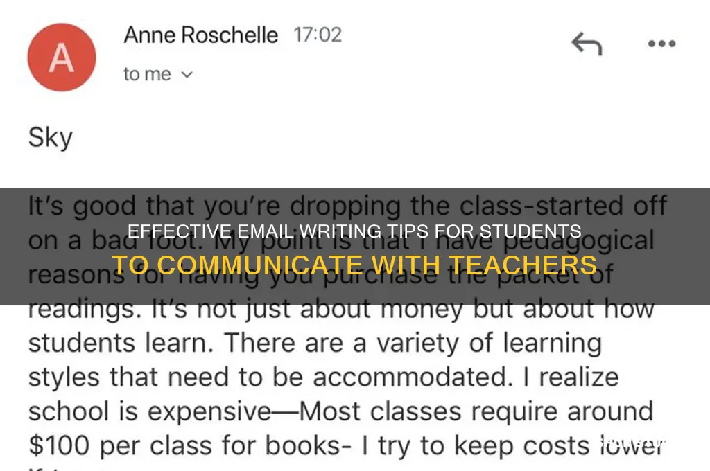 how to write email from student to teacher