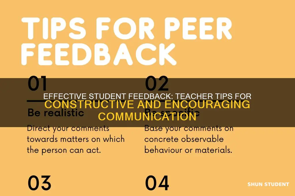 how to write feedback to students from teacher