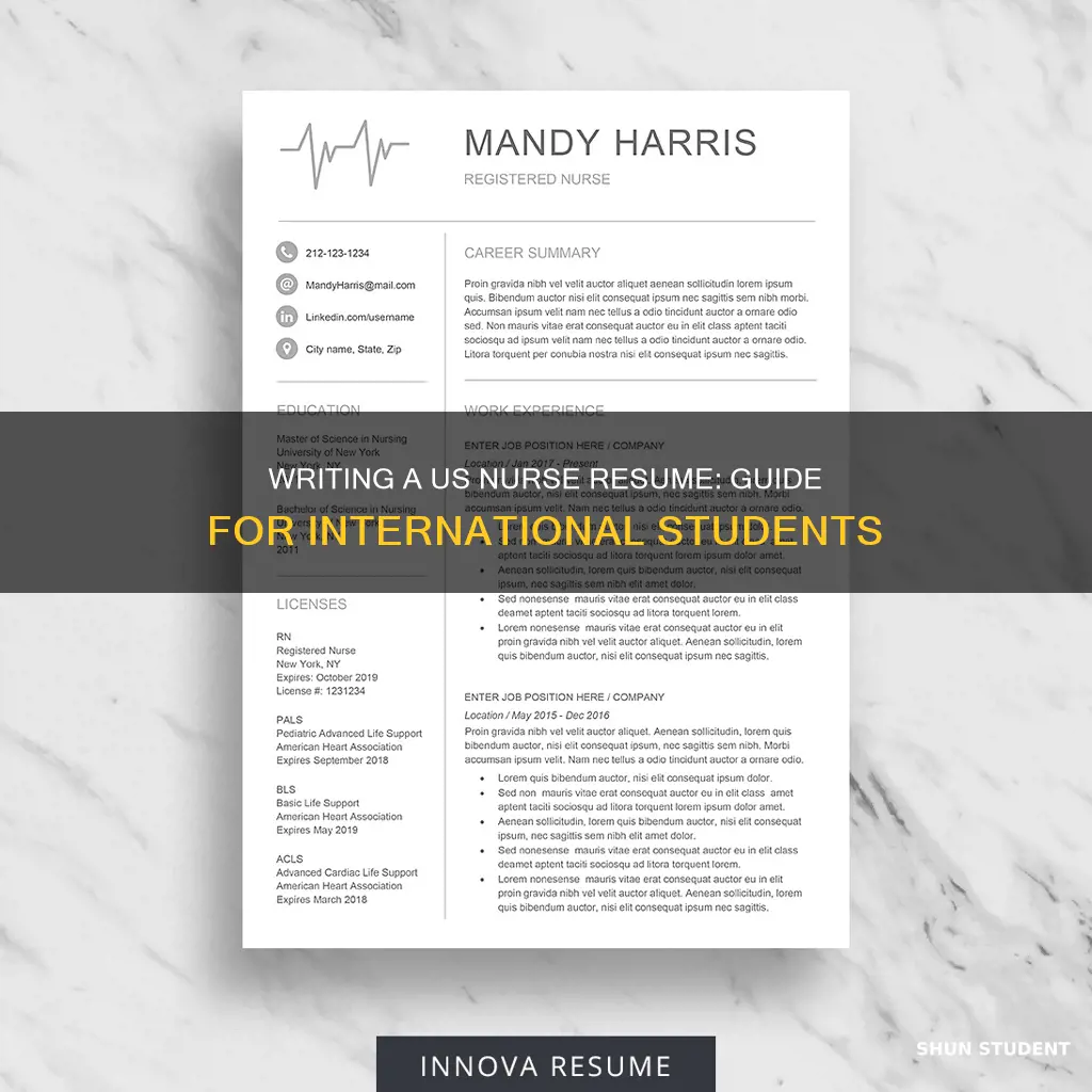 how to write us nurse resume from international students