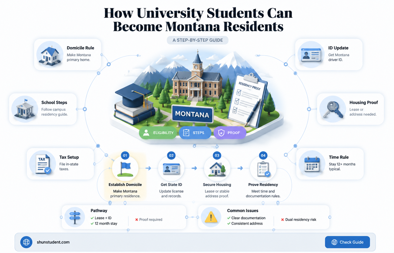 can a university student become a montana resident