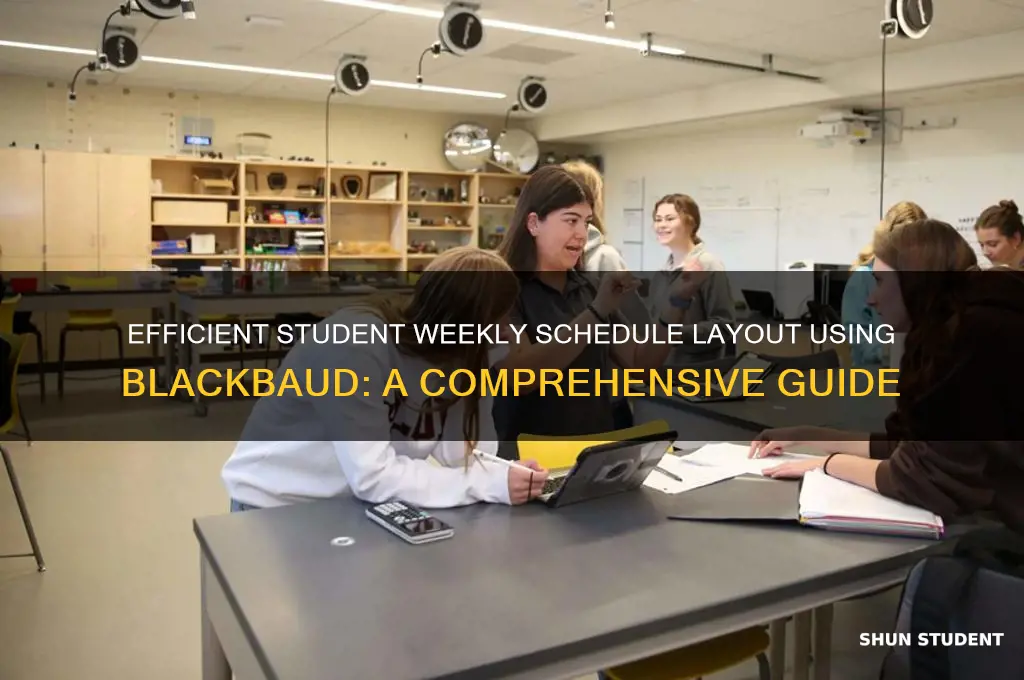 how will a students weekly schedule look layout using blackbaud