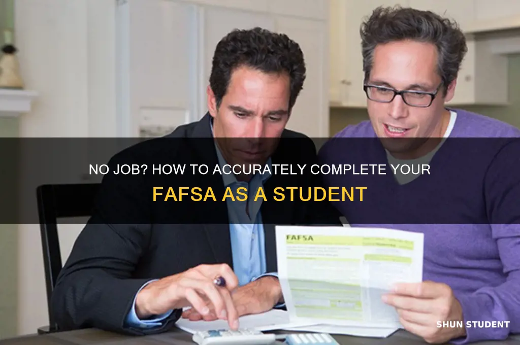 how will student with no job answer fafsa