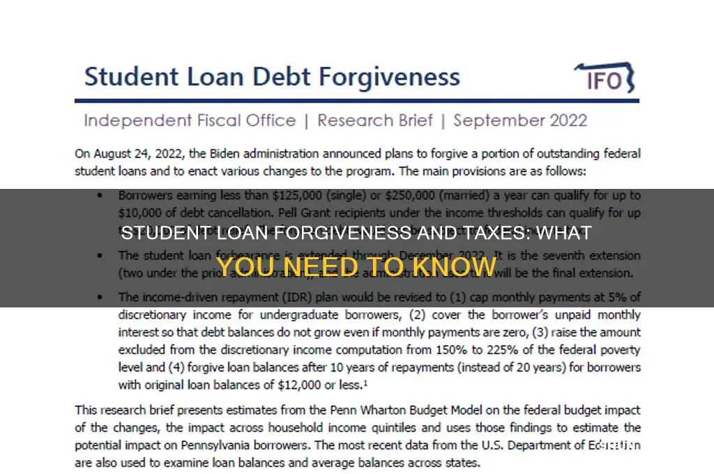 how will the student loan forgiveness affect my taxes