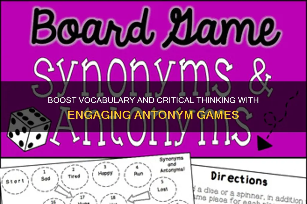 how will the students benefit from an antonym games