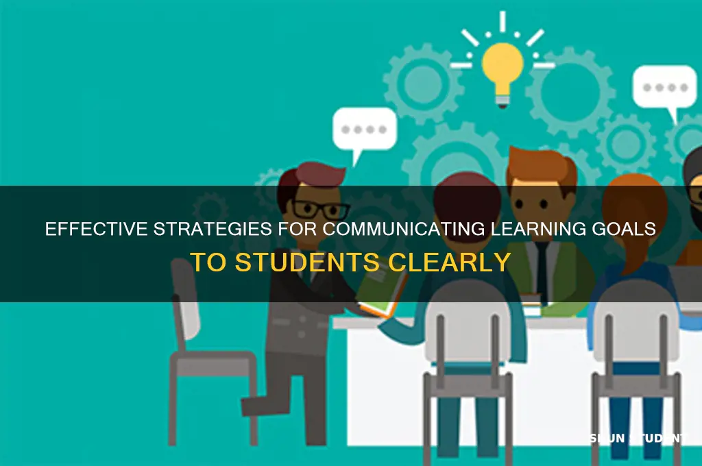how will you communicate the learning goal to your students
