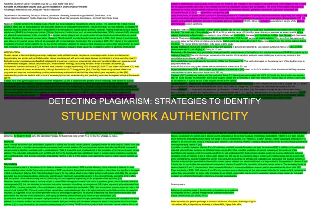how will you determine if the student plagiarized the work