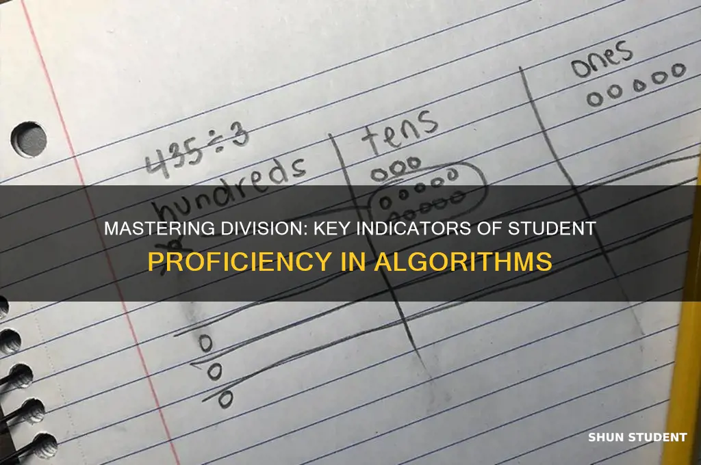 how will you know if students master division algorithm
