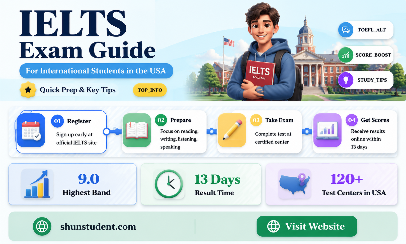 can an international student give ielts exam in usa