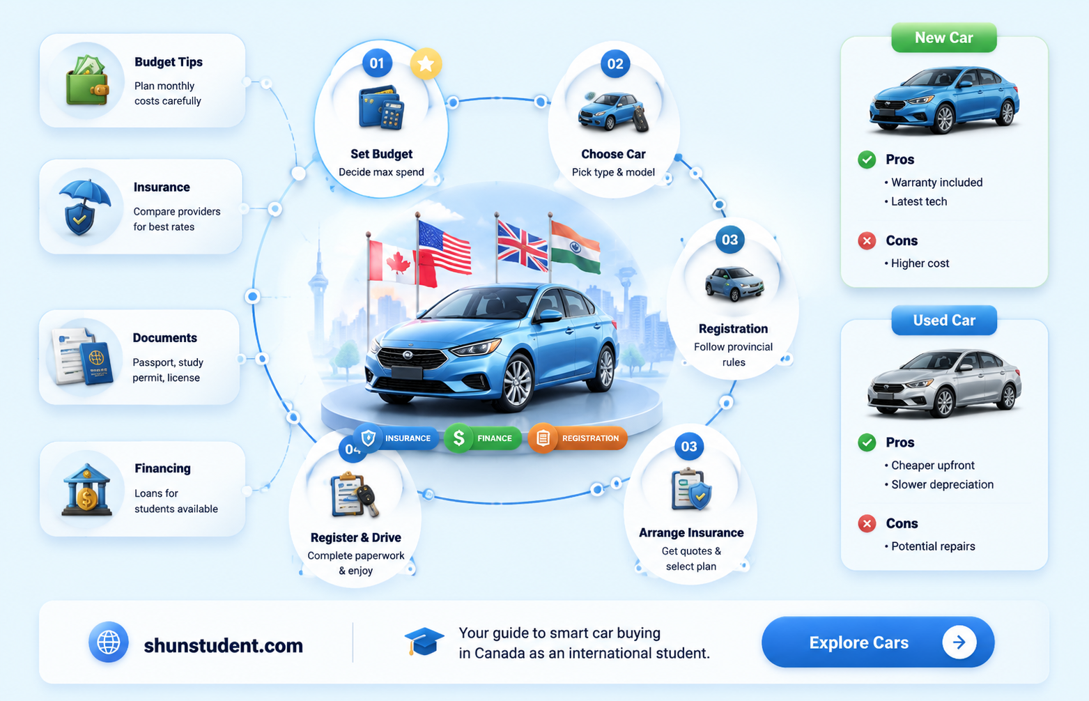can an international student buy a car in canada