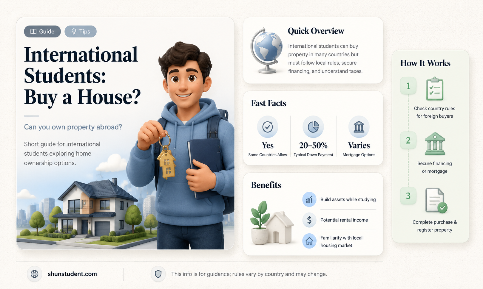 can an international student buy a house