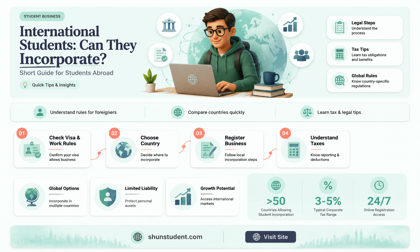 can an international student incorporate