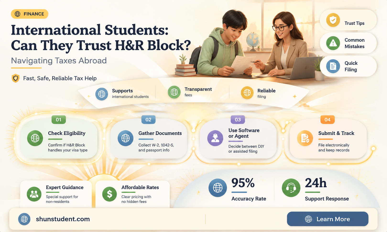 can an international student use h and r block