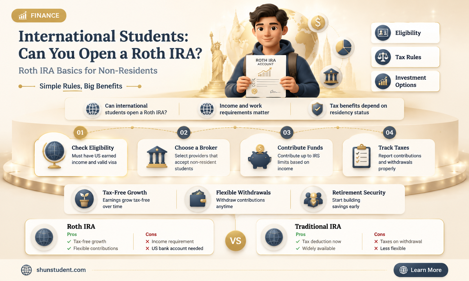 can an international student open a roth ira