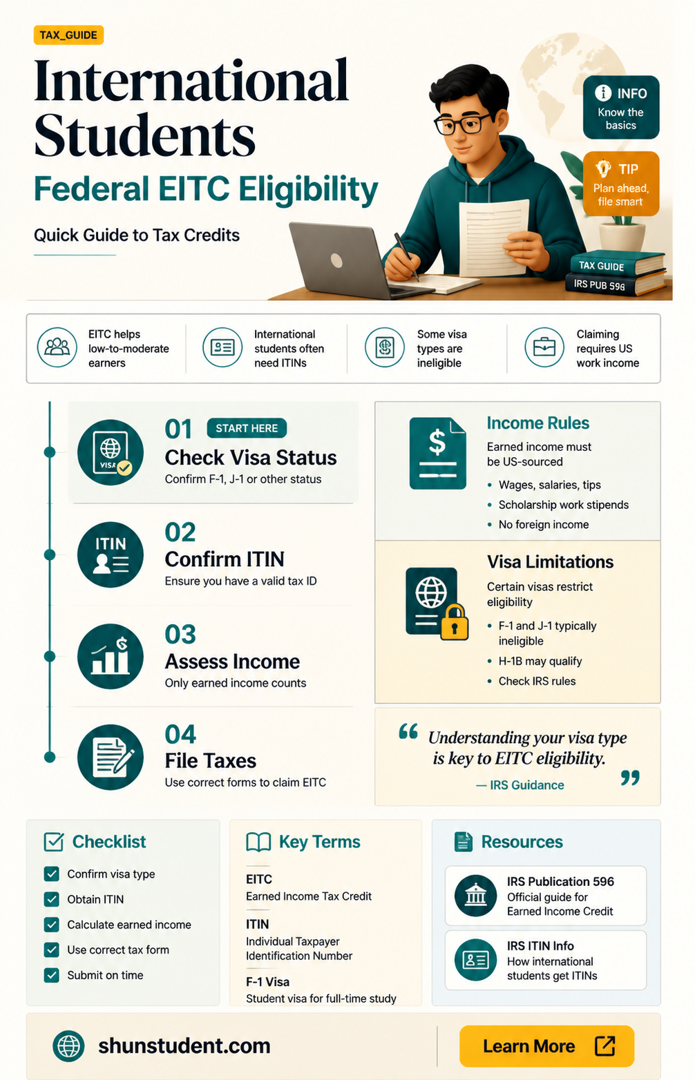 are international students considered for federal eitc