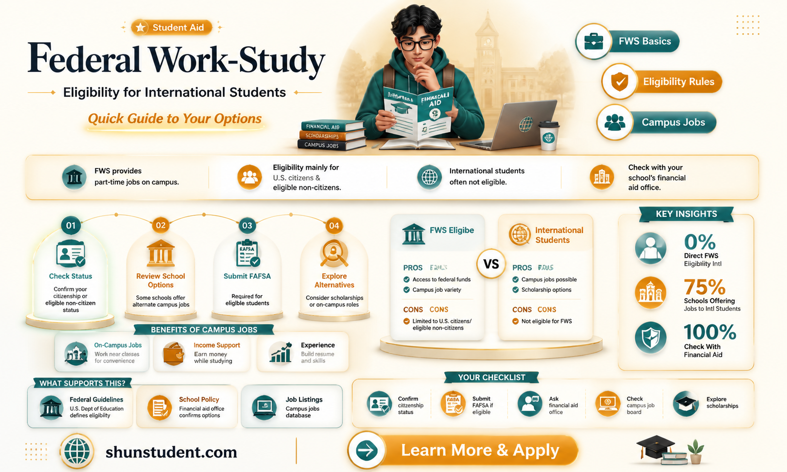 are international students eligible for federal work study