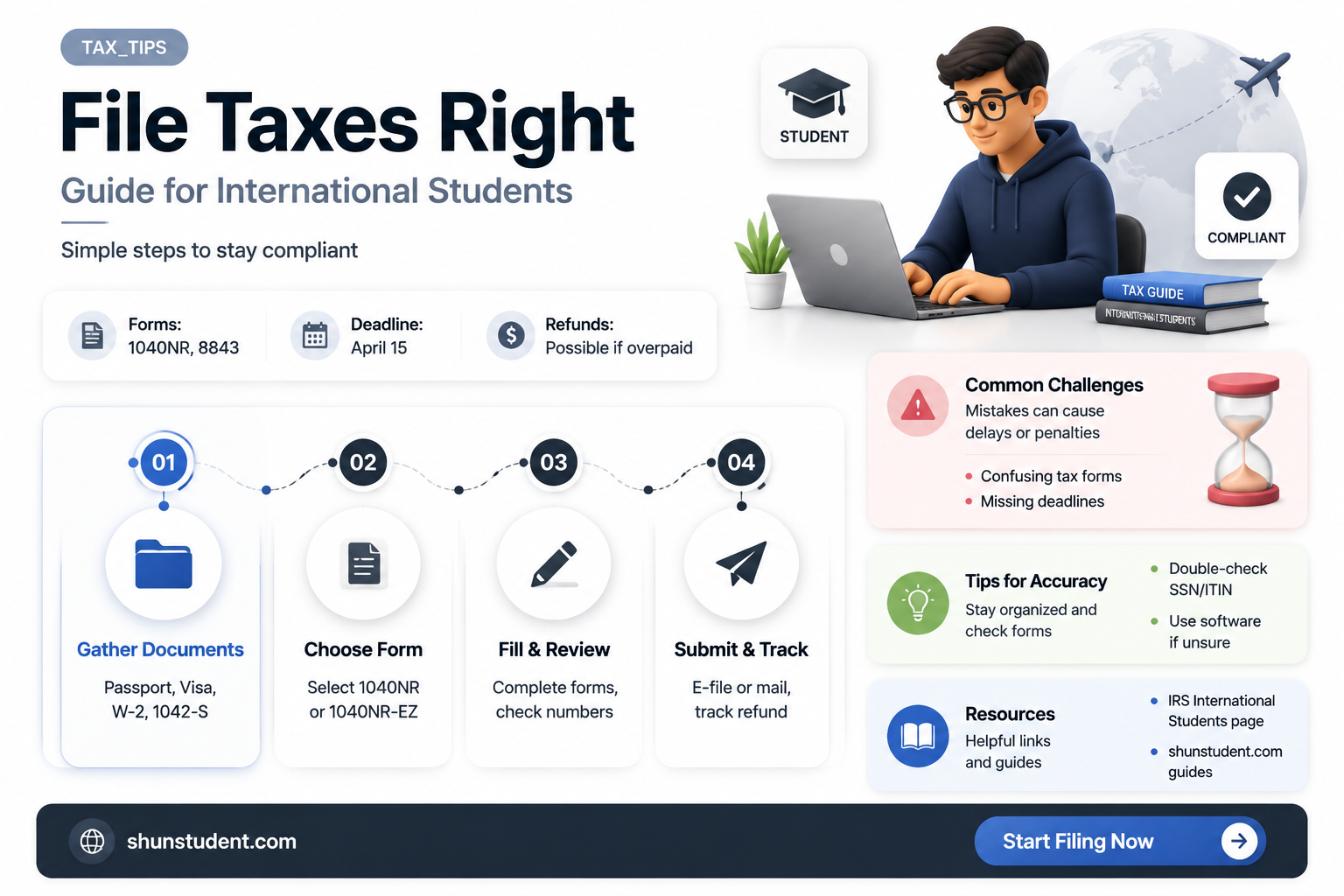 can an international student file taxes