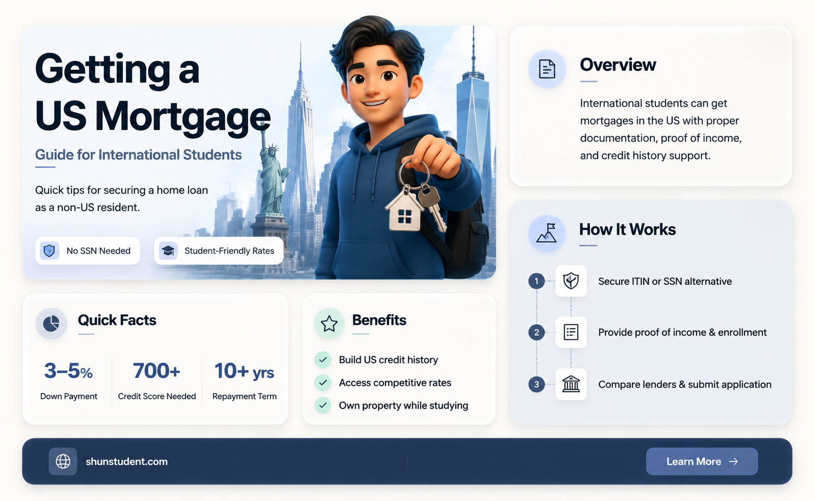 can an international student get a mortgage