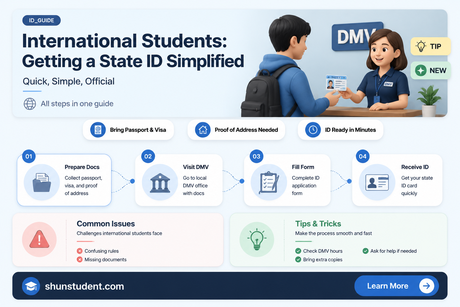 can an international student get a state id